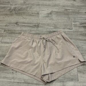 APANA‎ Women's Athletic Shorts Tan Drawstring Waist Pockets Size XL